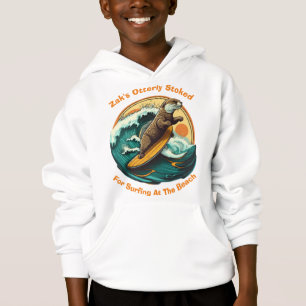 Otterly Stoked For Surfing At The Beach Hoodie