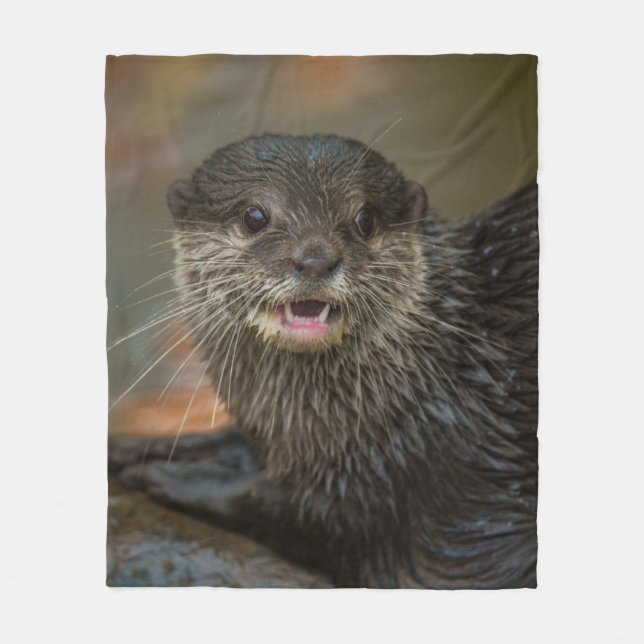 Otterly Surprised Fleece Blanket (Front)