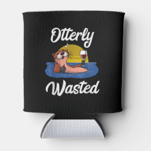 Otterly wasted  otter wine drinking party funny can cooler