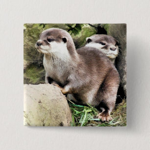 OTTERS 15 CM SQUARE BADGE