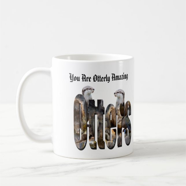 Otters And Otterly Amazing Logo, Coffee Mug (Left)