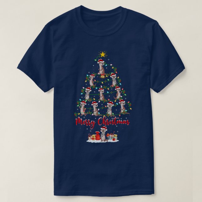 Otters Animal Lover Matching Santa Otters Christma T-Shirt (Design Front)