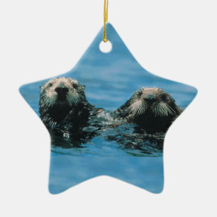 Otters Ceramic Tree Decoration