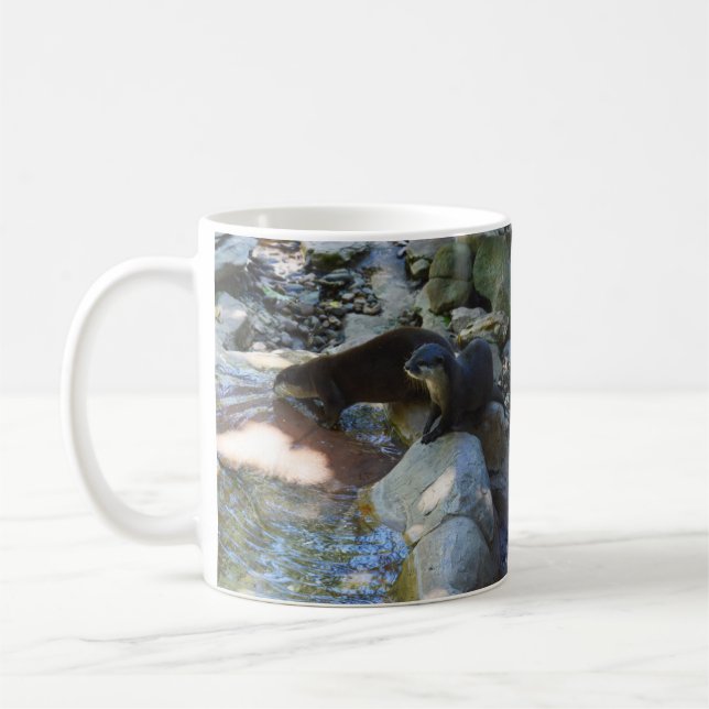 Otters Drinking, Coffee Mug (Left)
