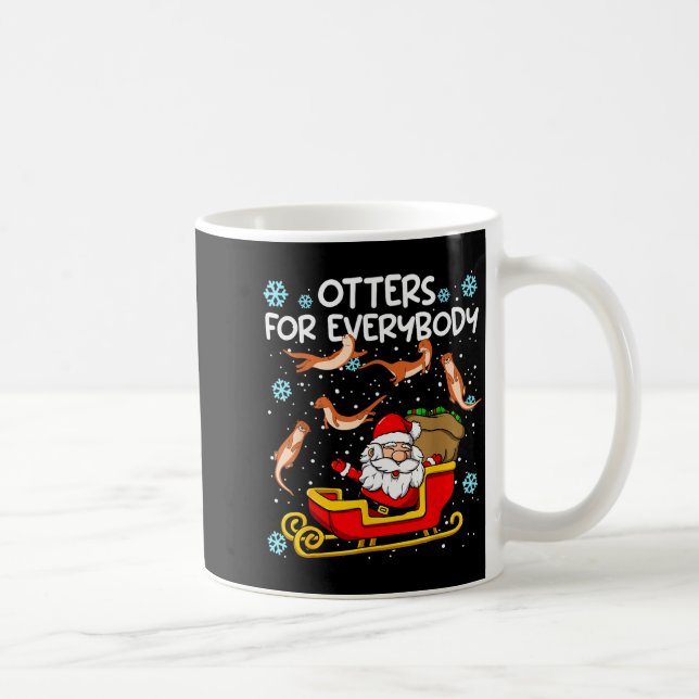 Otters For Everybody Santa Funny Christmas Otter  Coffee Mug (Right)