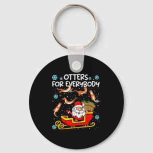 Otters For Everybody Santa Funny Christmas Otter Key Ring
