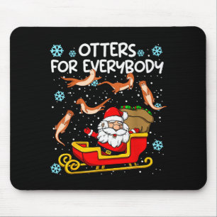 Otters For Everybody Santa Funny Christmas Otter  Mouse Mat