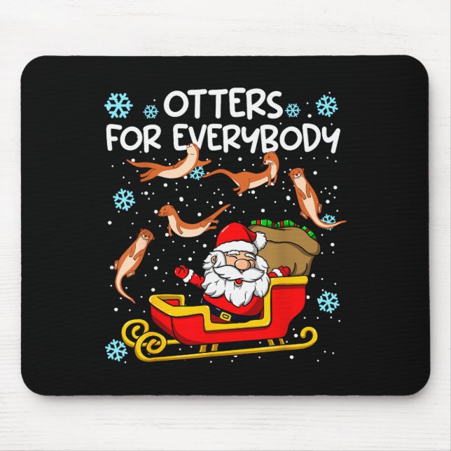 Otters For Everybody Santa Funny Christmas Otter  Mouse Mat (Front)