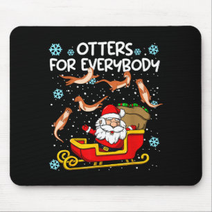 Otters For Everybody Santa Funny Christmas Otter  Mouse Mat