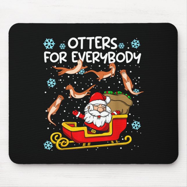 Otters For Everybody Santa Funny Christmas Otter  Mouse Mat (Front)