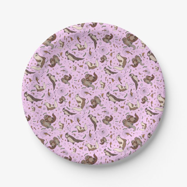 Otters in Pink Paper Plate (Front)