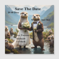 Otters On Their Wedding Day, Save The Date