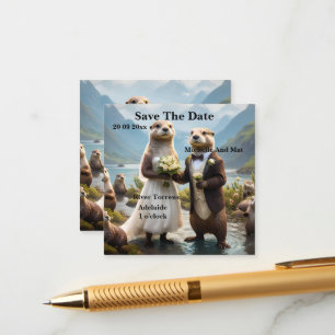 Otters On Their Wedding Day, Save The Date Enclosure Card