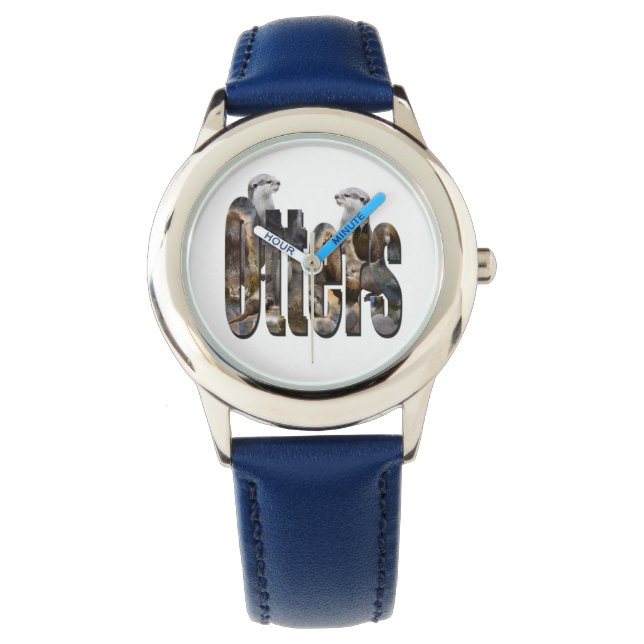 Otters Picture Logo With Otters, Kids Watch (Front)