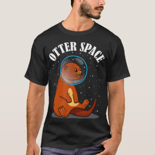 Otters Space Themed Musteline Science Outer Space T-Shirt