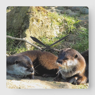 OTTERS SQUARE WALL CLOCK