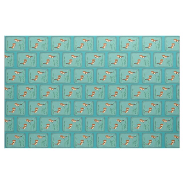 Otters Swimming Fabric (Fat Quarter)