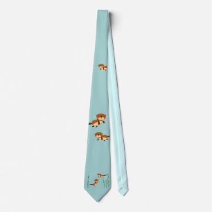 Otters Swimming Tie