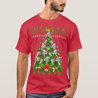 Otters Xmas Lighting Tree Santa Otter Ugly Christm T-Shirt