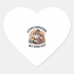 Ottery Expression Cute Sloth and Baby Heart Sticker