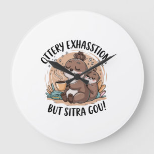 Ottery Expression Cute Sloth and Baby Large Clock