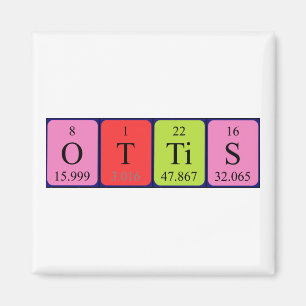 Ottis periodic table name magnet