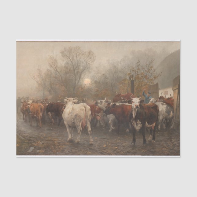 Otto Bache | The Cows are Driven out of the Barn Tissue Paper (Front)