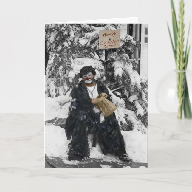Otto Griebling Circus Clown Christmas Card (Front)