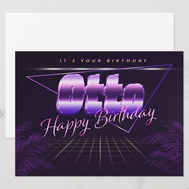 Otto Name First Name pura retro card Birthday (Front/Back)