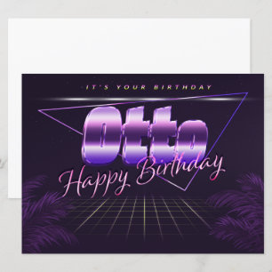 Otto Name Vorname lila retro Karte Geburtstag Card