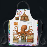 Otto’s circus snack shack apron<br><div class="desc">Multi-tasking is Otto’s specialty, which is lucky, since he has eight arms! Whether he’s handing out tickets, scooping popcorn, or passing cotton candy to delighted children, Otto keeps the circus running smoothly. Friendly, efficient, and always smiling, he’s the first to welcome guests to the fun. You can find lots of...</div>