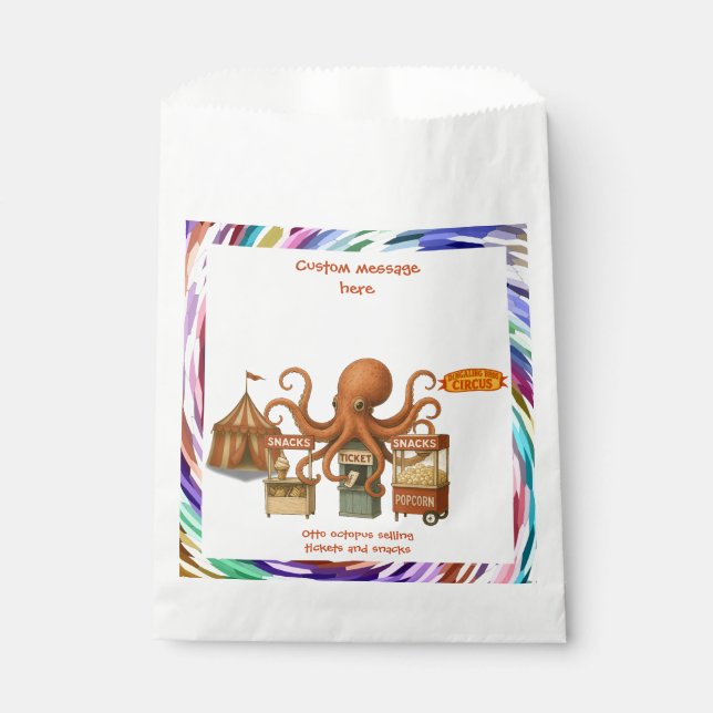 Otto’s circus snack shack favour bags (Front)