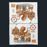 Otto’s circus snack shack tea towel<br><div class="desc">Multi-tasking is Otto’s specialty, which is lucky, since he has eight arms! Whether he’s handing out tickets, scooping popcorn, or passing cotton candy to delighted children, Otto keeps the circus running smoothly. Friendly, efficient, and always smiling, he’s the first to welcome guests to the fun. You can find lots of...</div>