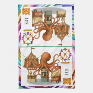Otto’s circus snack shack tea towel