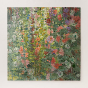 Otto Stark - Hollyhocks Jigsaw Puzzle
