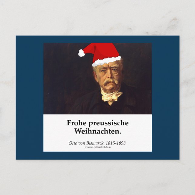 Otto von Bismarck - Frohe preussische Weihnachten Postcard (Front)