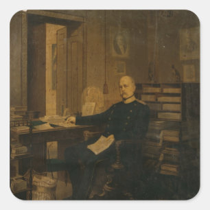 Otto von Bismarck in his Study Square Sticker