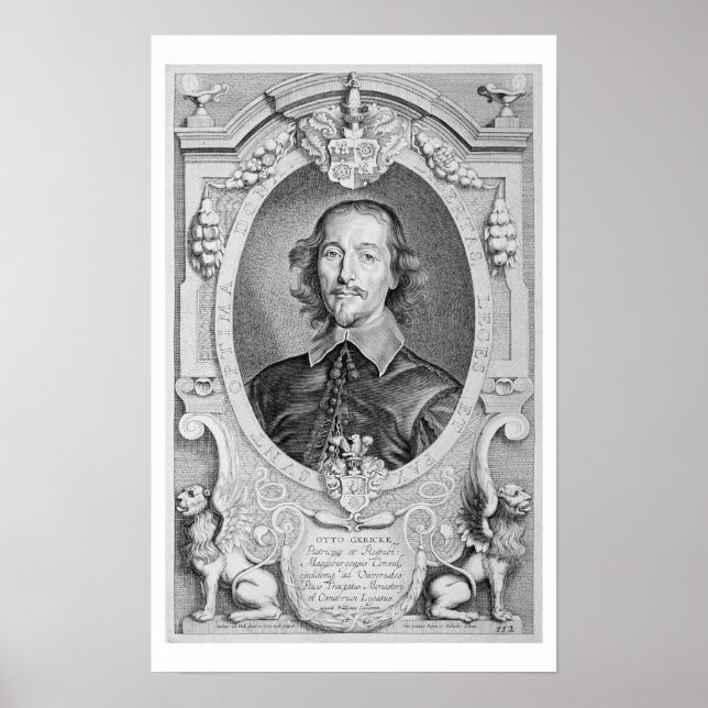 Otto von Guericke (1602-86) from 'Portraits des Ho Poster (Front)