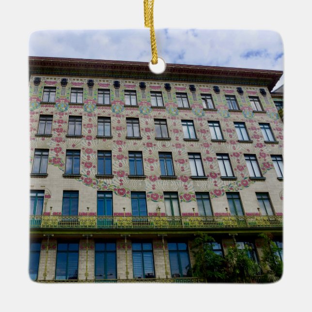 Otto Wagner, Linke Wienzeile 40, Vienna Ceramic Ornament (Front)