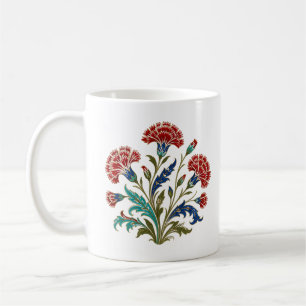 Ottoman Carnation Botanical Art Turkish Floral Coffee Mug