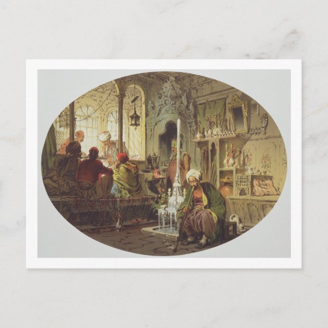 Ottoman Coffee House, 1862 (colour litho) Postcard (Front)