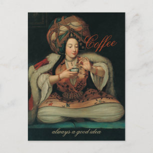 Ottoman lady enjoying coffee CC0266 Postcard