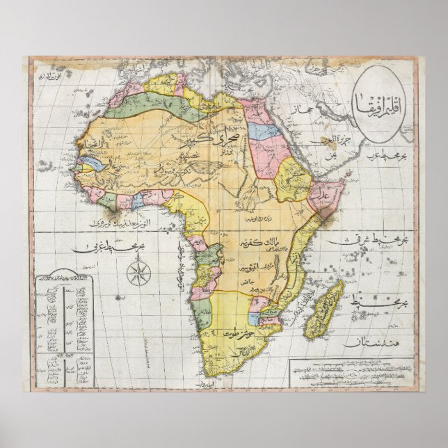 Ottoman Map of Africa (1803) Poster (Front)
