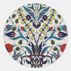 Ottoman Turkey Arabesque Old Tile Classic Round Sticker