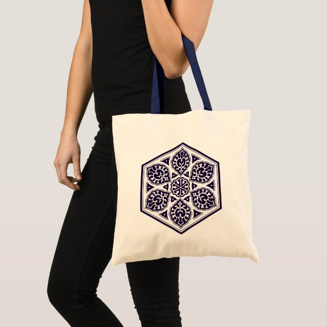 Ottoman Turkish blue ware rosette design Tote Bag (Front (Product))