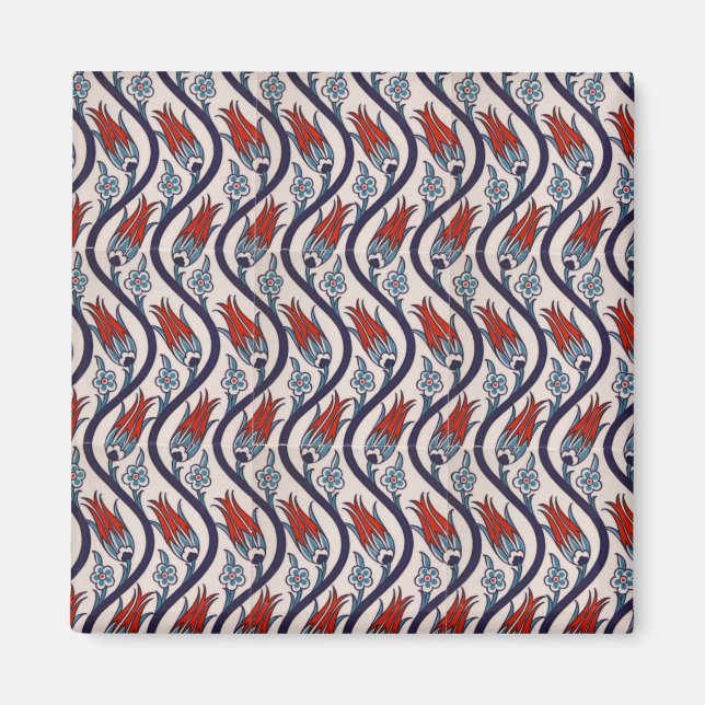 Ottomans Tulip Pattern / Tile Art Magnet (Front)