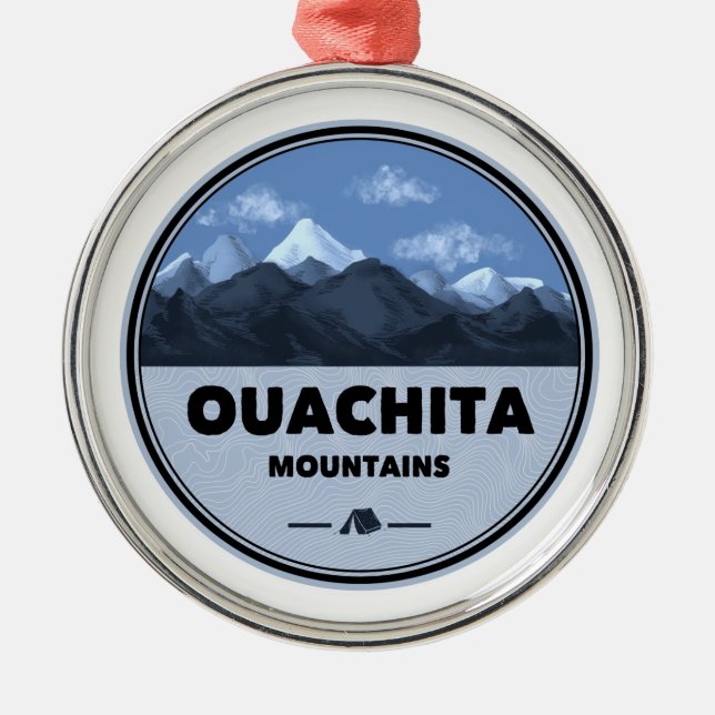 Ouachita Mountains Arkansas Oklahoma Camping Metal Tree Decoration (Front)