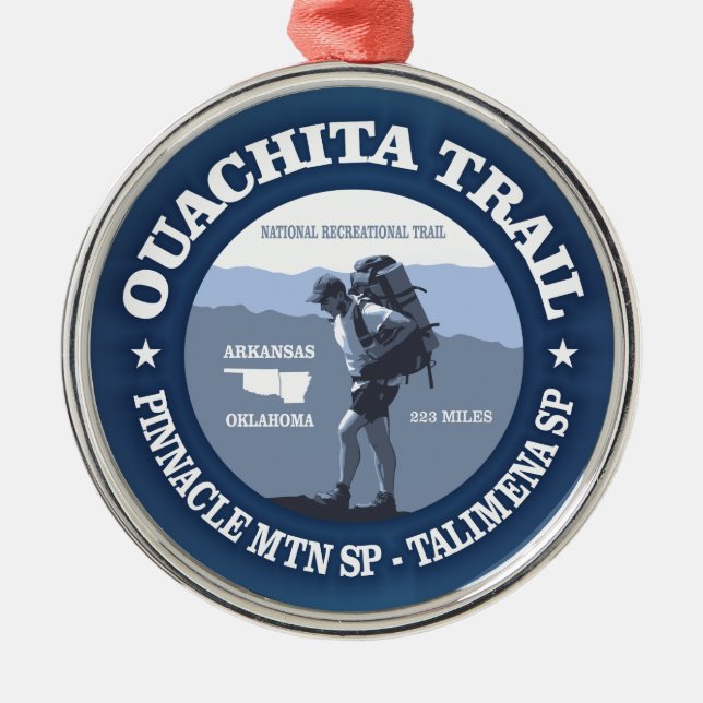 Ouachita Trail Metal Tree Decoration (Front)