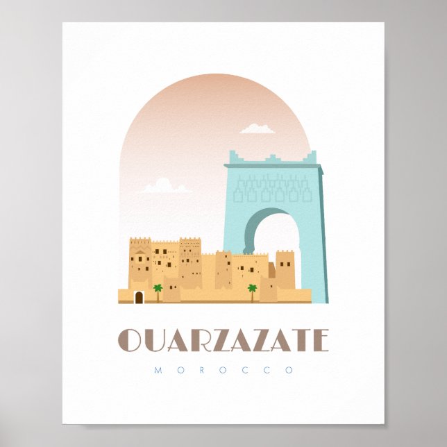 Ouarzazate city morocco Skyline Poster (Front)