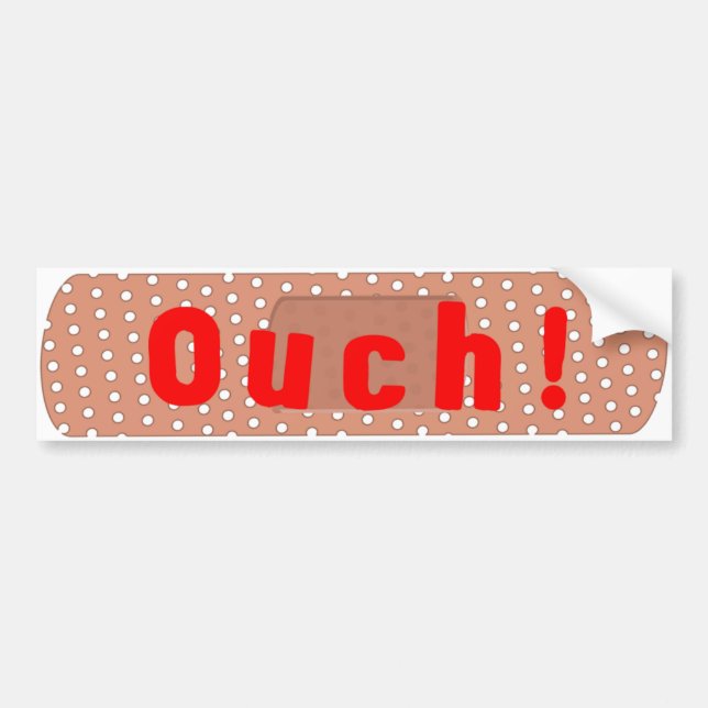 Ouch! Bandage Bumpersticker Bumper Sticker (Front)